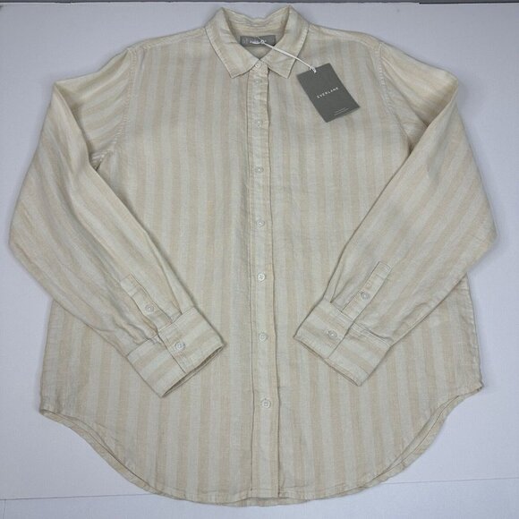 Everlane Women's NWT Brazilian Sand Canvas The Linen Relaxed Career Shirt 6/C44 - Picture 6 of 15